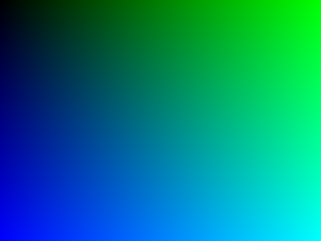 A two dimensional gradient. The top left is black, the top right is green, the bottom left is blue, and the bottom right is cyan.